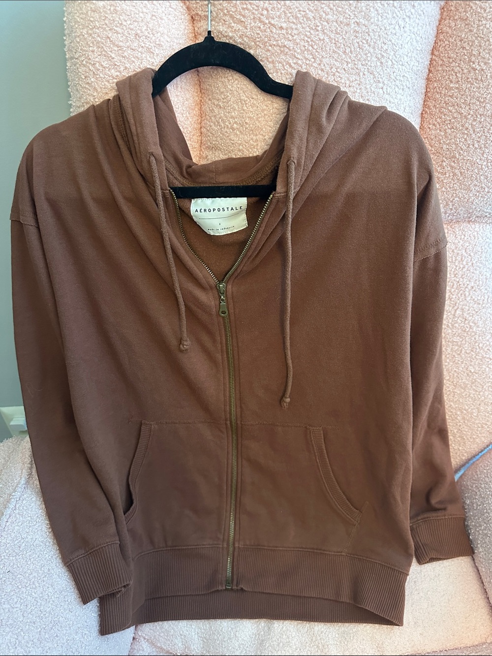 Aeropostale Brown Full-Zip Hoodie Jacket